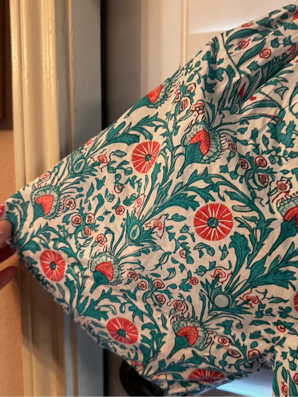 crown & ivy Teal Floral Mini Dress with Coral Accents NWT*** - Picture 2 of 6